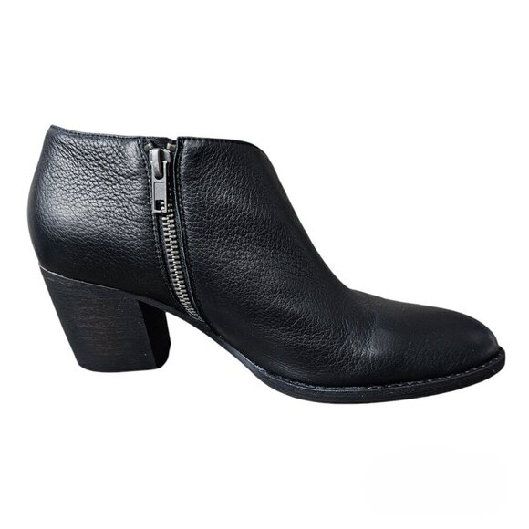 Silent D Bichon Anthropologie Bootie Leather Black Cutout Zip Ankle Boots - Picture 2 of 12